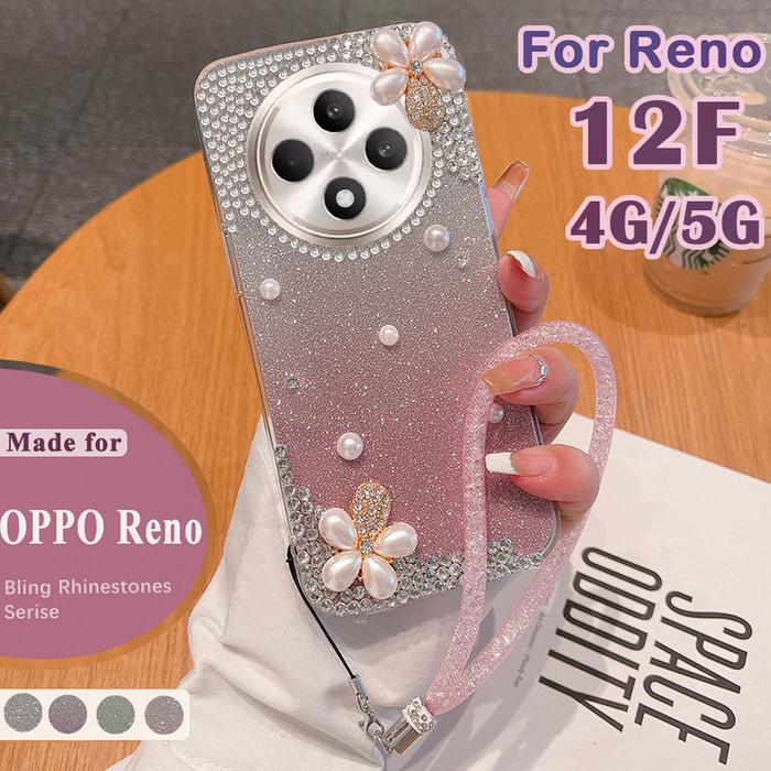 Case Casing Oppo Reno 12F 5G 4G Reno 12 Pro 11F 11 10 Pro 5G Casing Bling Bling 3D Berlian Imitasi M