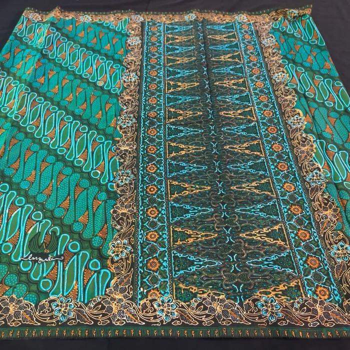 SARUNG BATIK LAR GURDA seri GRANITAN biru + hijau army Santri Katun Muslim Pekalongan Dewasa Motif