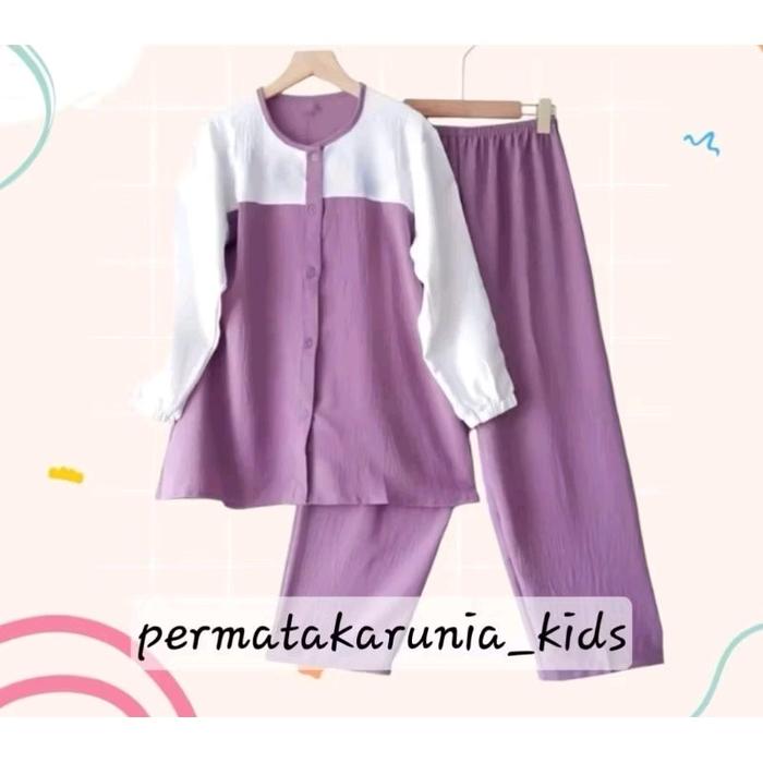 KANCING AKTIF ~ MEDINA SET KIDS (3THN-13THN) CRINKLE // SETELANMEDINA // Baju Celana Anak Fashion