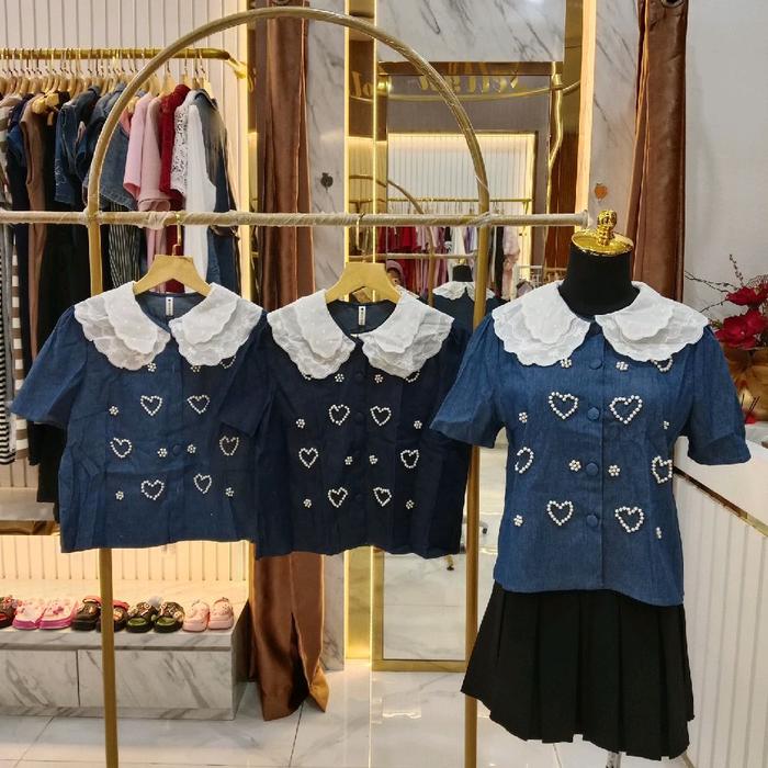 Atasan MEOW DAM love mutiara Import BKK