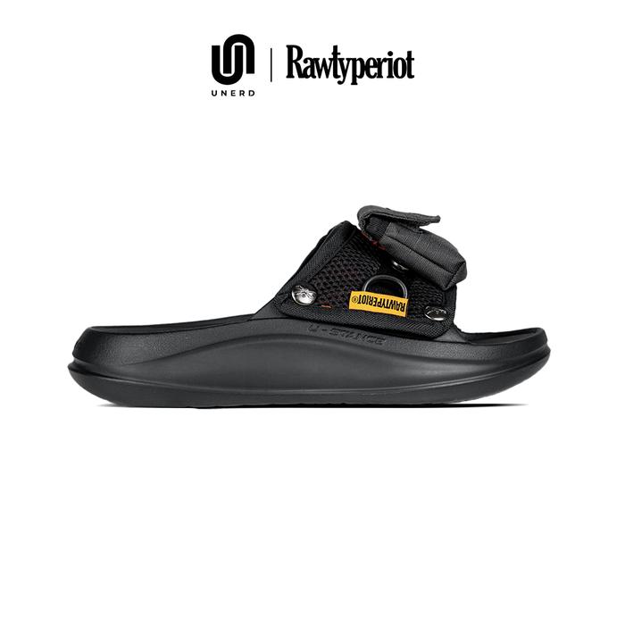 UNERD x RAWTYPERIOT | UNRD//RTR-T1 | Sandal & Slides  Pria Wanita | Black Pocket