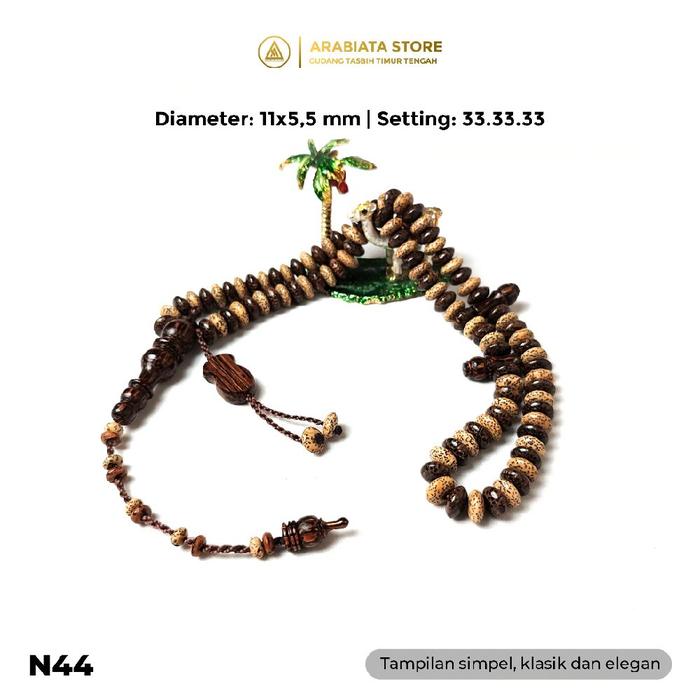 Tasbih Kayu Liwung mix Biji Rotan Asli Tasbih Nusantara Premium