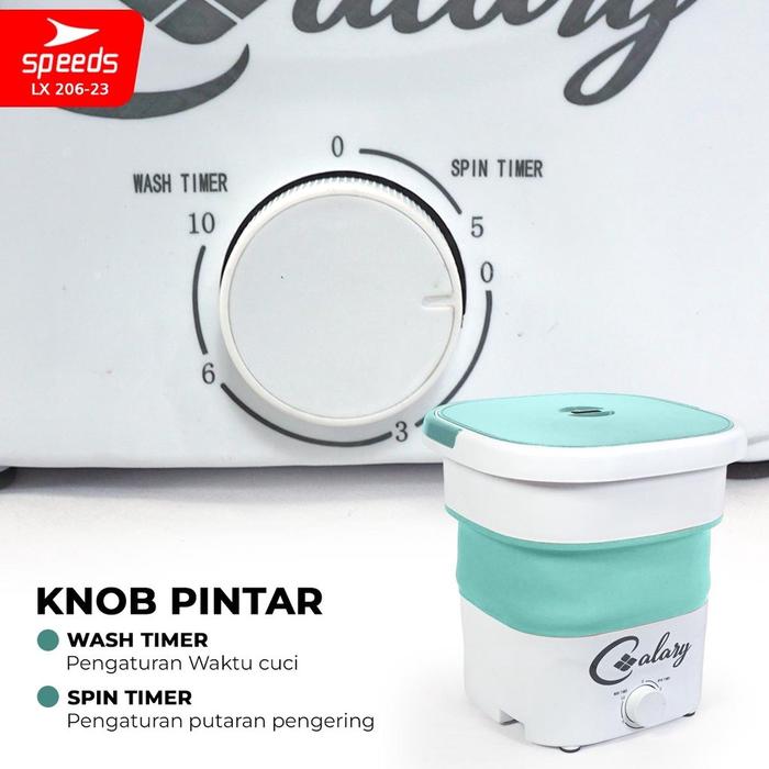 SPEEDS Mesin Cuci Mini Lipat Portable Washing Machine Hemat Energi Murah Mesin Cuci Pengering 206-23