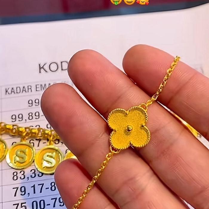 Gelang nori polos emas asli kadar 99/24k