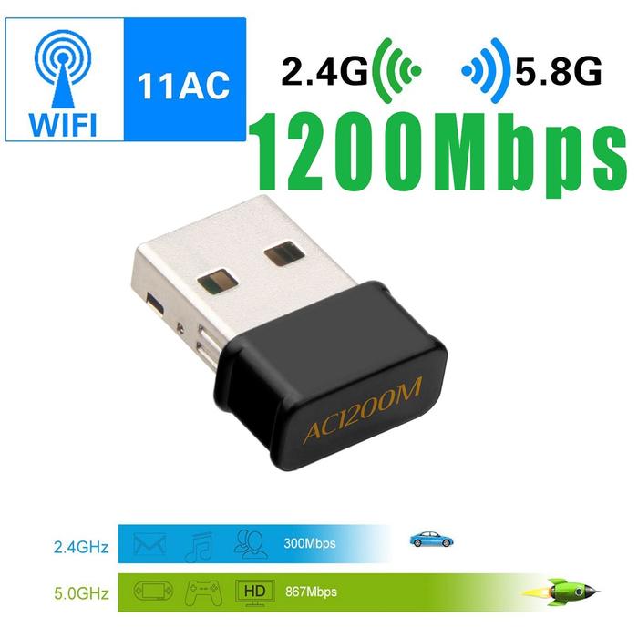 USB Wifi Wlan Adapter Wireless Network Internet Dongle 1200Mbps