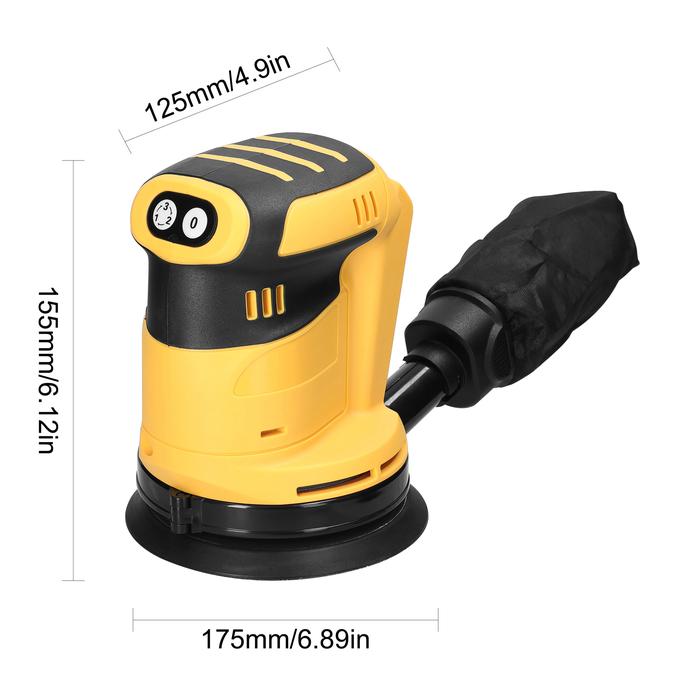 3 Speed Orbital Sander 125mm Brush Cordless Orbital Sander Grinder
