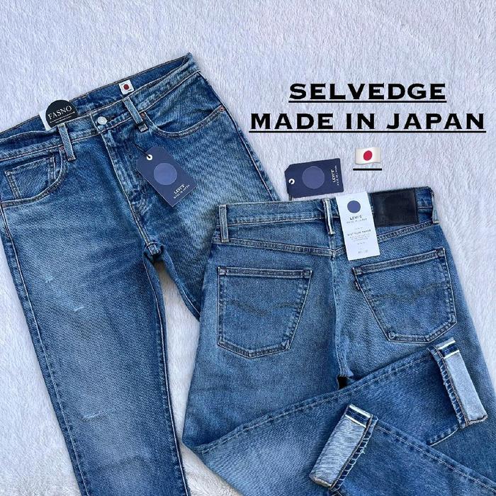 MADE IN JAPAN ORIGINAL LV"S 512 Made & Crafted #SELVEDGE Ripped STRETCH Denim, Vintage Light Blue Wa
