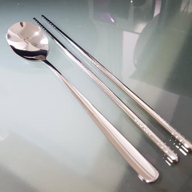 Alat Makan Korea Stainless Steel Sujeo / Sumpit / Mangkok / Gelas