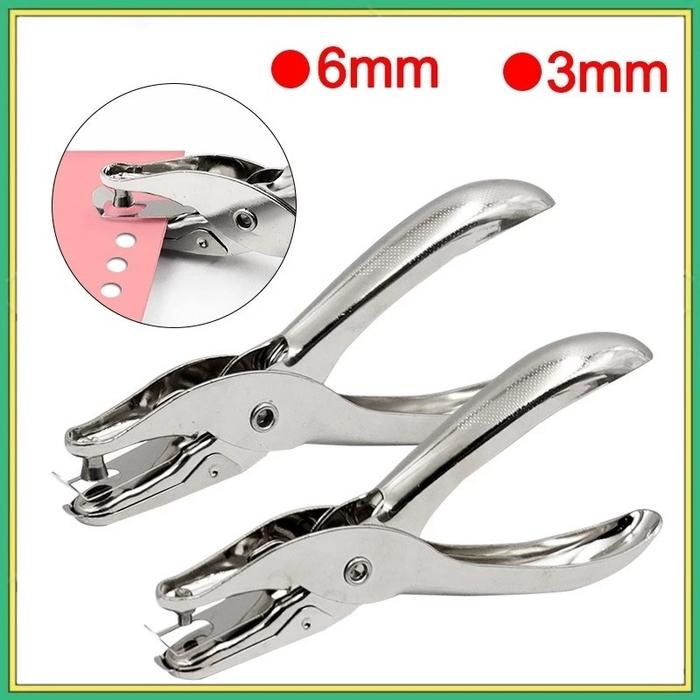 3MM 6MM Pembolong Kertas 1 Lubang / One Hole Tag Punch / Ticket Puncher Circle Metal Single Hand Hel