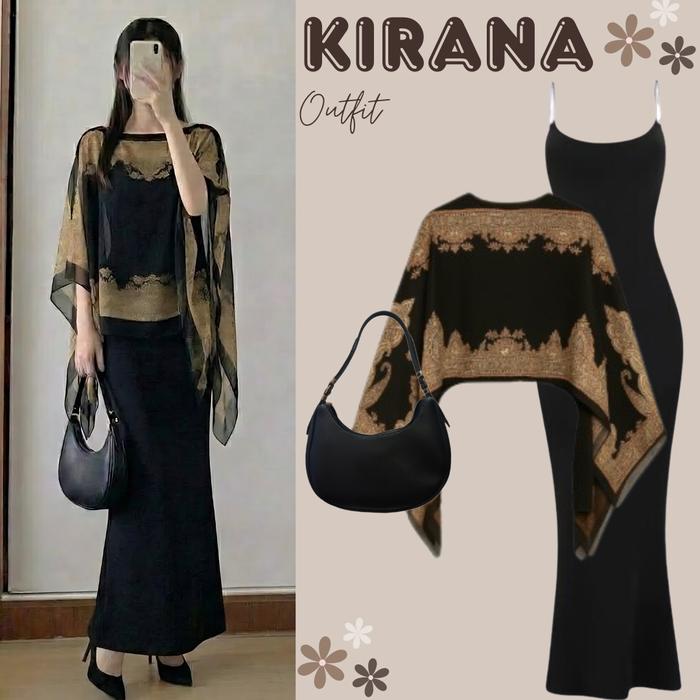 ONESET 3in1 Wanita Outfit Kondangan Simple Elegan | Tas + Syal + Inner Dress | Outfit Pantai Kekinia