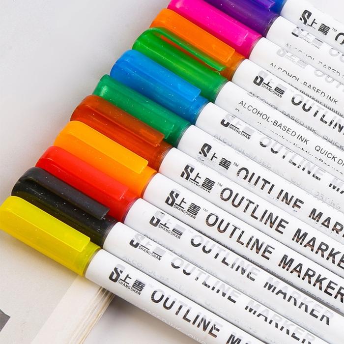 Outline Marker Paint Pen for Art Paint Marker for Paper, Drawing,