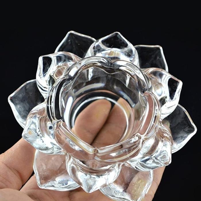 Tempat Lilin Teratai Tempat Lilin Kaca Teratai Tempat Lilin Kaca Crystal Tempat Lilin Kristal Terata