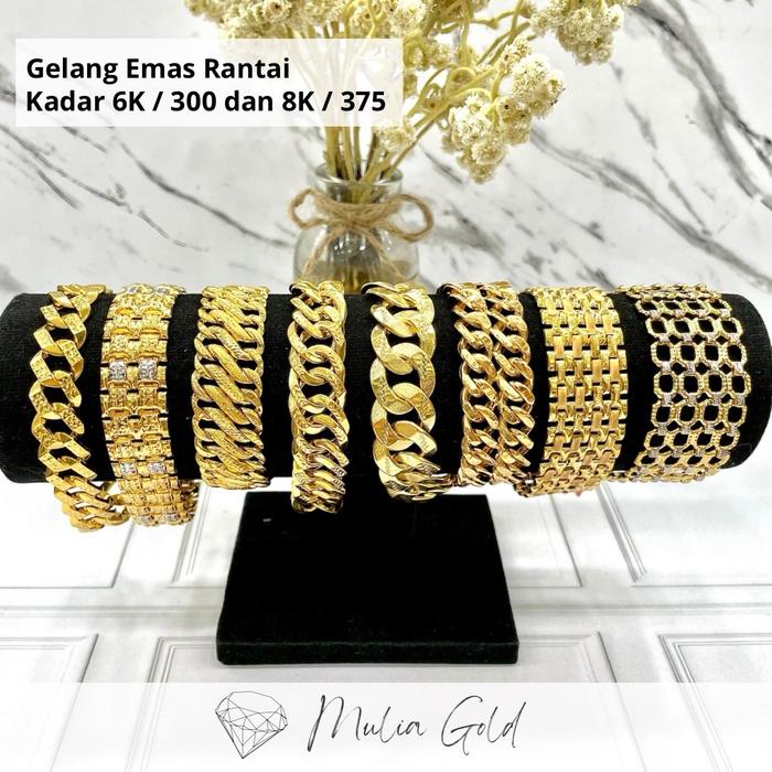 Gelang Emas Sisik naga Kadar 6K / 300 dan 8K / 375 - Toko mas mulia bekasi