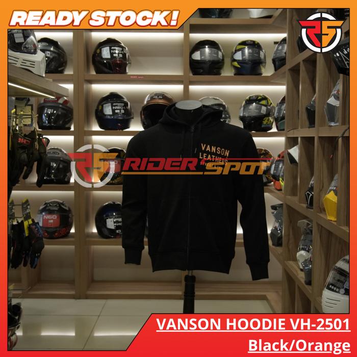 VANSON HOODIE VH-2501 Black/Orange Jaket Original