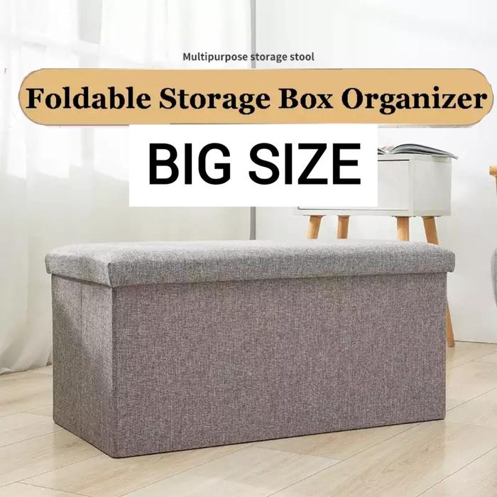 Sofa Storage Box Sofa Kotak Penyimpanan Barang  Stool Sofa Kursi Box Serbaguna Dapat Di lipat  - COD