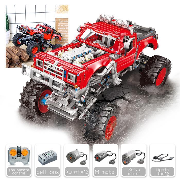 1333Pcs Power 4X4 Red Buggy Remote-controlled All-terrain off-road
