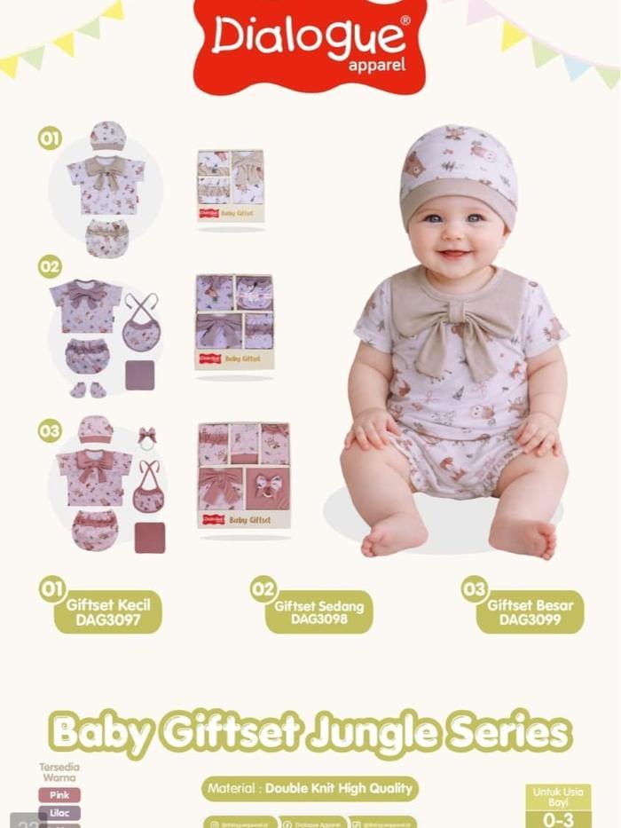 Dialogue Baby Gift Set Baju Setelan Topi Sepatu Kado Anak Bayi DLB2551