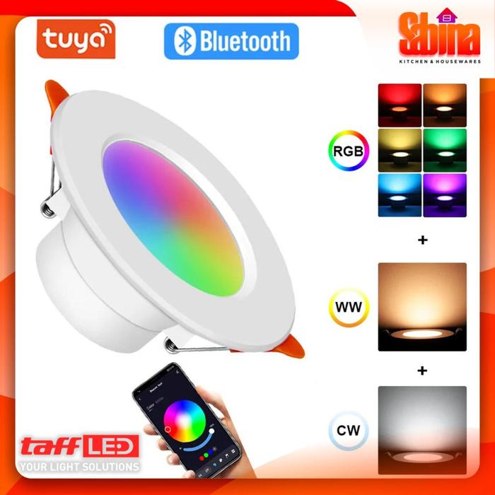 Lampu Plafon Sorot Downlight LED Smart Bulb Bluetooth 10W RGBCW