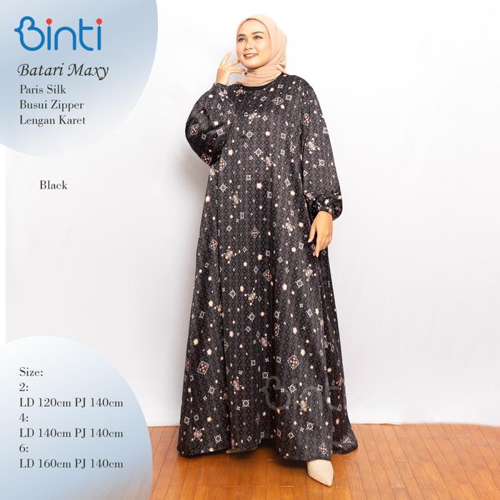 BATARI MAXY DRESS JUMBO LD 120 LD 140 LD 160 By BINTI BAJU GAMIS JUMBO MEWAH SILK TERBARU SIMPEL ELE