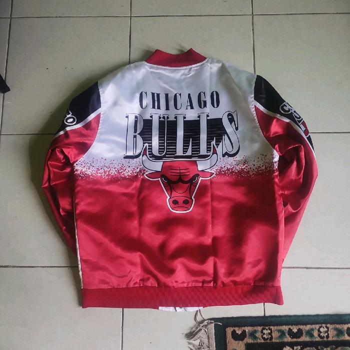 NBA x Chicago Bulls big logo AOP varsity jacket