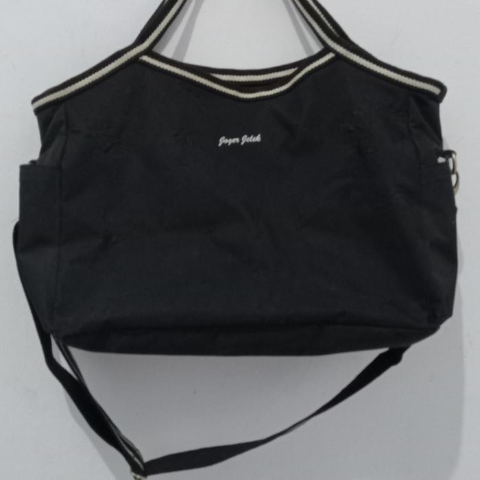 joger jelek tote sling bag/tas cewek kerja hitam/tas minggat/tas besar nilon