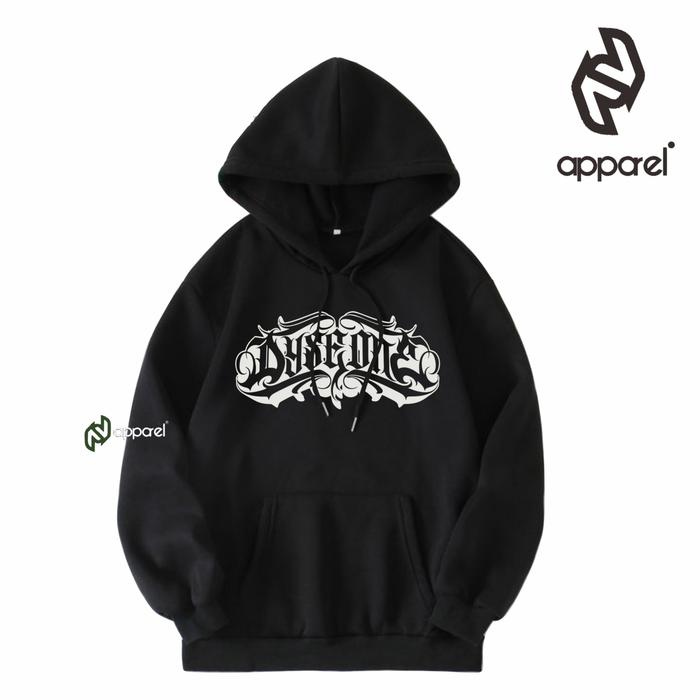 NN Apparel Hoodie DYSEONE  Hitam Sweater Streetwear Zipper