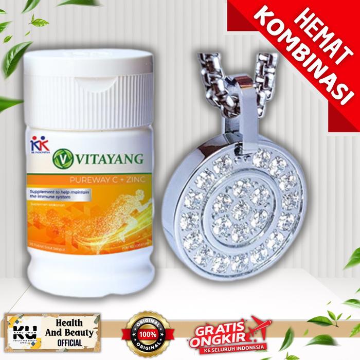 Beli 1 Gratis 1,, Beli 1 Kalung KK Liforce Double Ring Gratis +1 Botol PUREWAY C+ZINC - Bandul Perhi