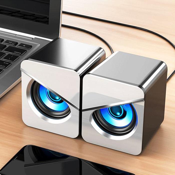 Speaker Komputer USB Stereo Kecil Speaker Berkabel Subwoofer Desktop