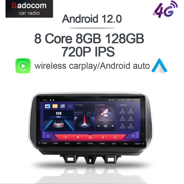 CarPlay DSP IPS 10.25 "Android 12.0 8 Core 8G + 128G DVD Player Mobil