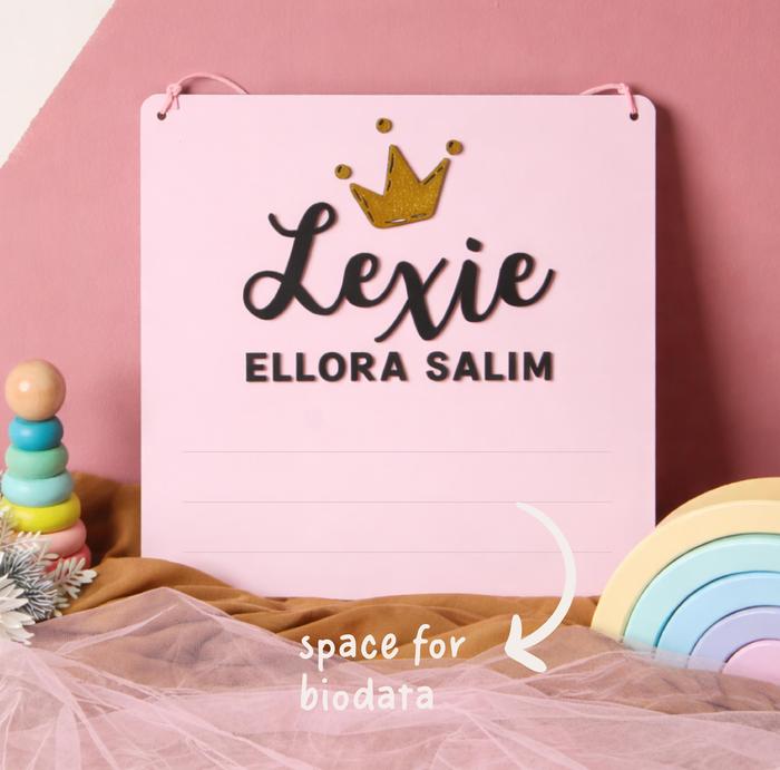 Lexie Hospital Board | Biodata Bayi Newborn Baby Letter Board