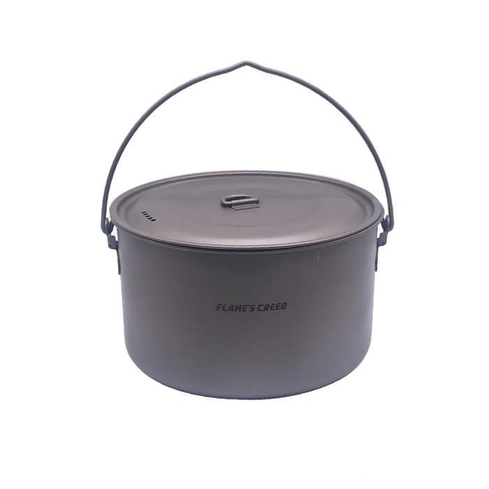 FLAME'S CREED Titanium Outdoor Camping Pot Cooking Pots Picnic Hang