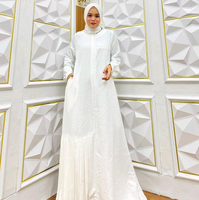 Abaya Fatimah /Abaya Putih / Abaya hitam polos / Dress terbaru / Abaya terbaru / Gamis haji & umroh 