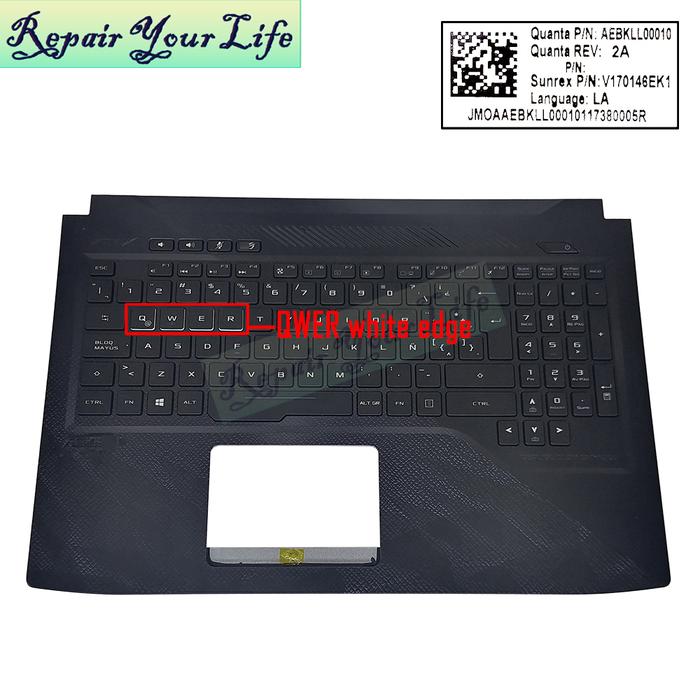 GL503 LA Latin Backlit Keyboard Palmrest for ASUS Strix ROG GL503VM