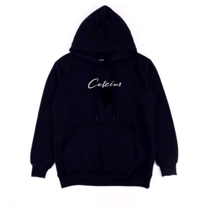 Celcius Hoodie Hitam Atasan Nyaman Halus Tebal Jaket Pria Wanita