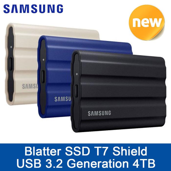 Samsung T7 Shield MU-PE1T0R/K SSD Blatter 4TB generasi 3.2 USB Korea