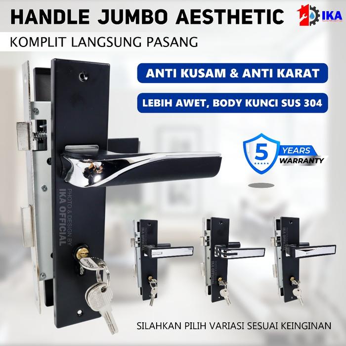 Kunci Pintu Besar BLACK SERIES / Handle Pintu Besar HITAM /Handle Pintu Hitam Set Gagang Pintu Rumah