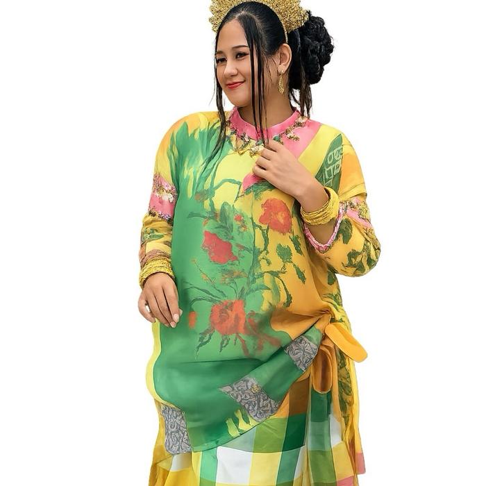 Baju viral organza printing lagosi plus simak ditangan