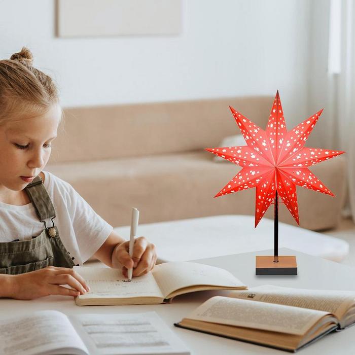Star Shaped Lamp Decorative Table Lamp With Wooden Base 9 Point Decorative Table Lamp Star Bedside L