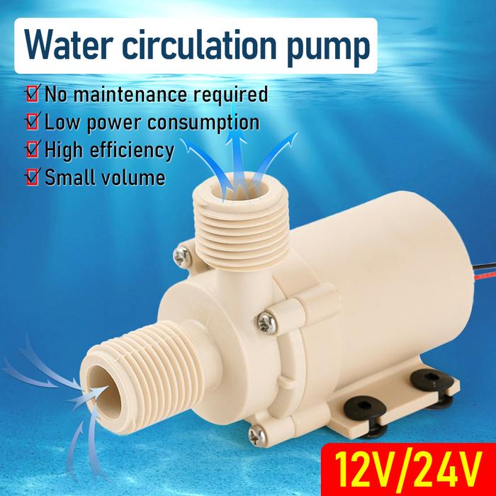 Solar Brushless Water Pump DC 12V/24V 5M Hot/Cooling Water Pump Brushless Motor Circulation Pump Su