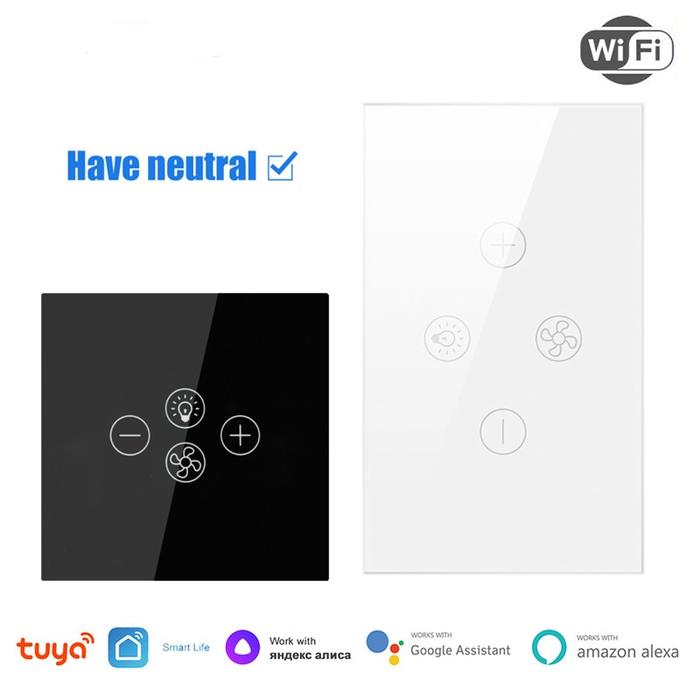Tuya Wifi Fan Light Switch Smart Ceiling Fan Lamp Smart Switch With