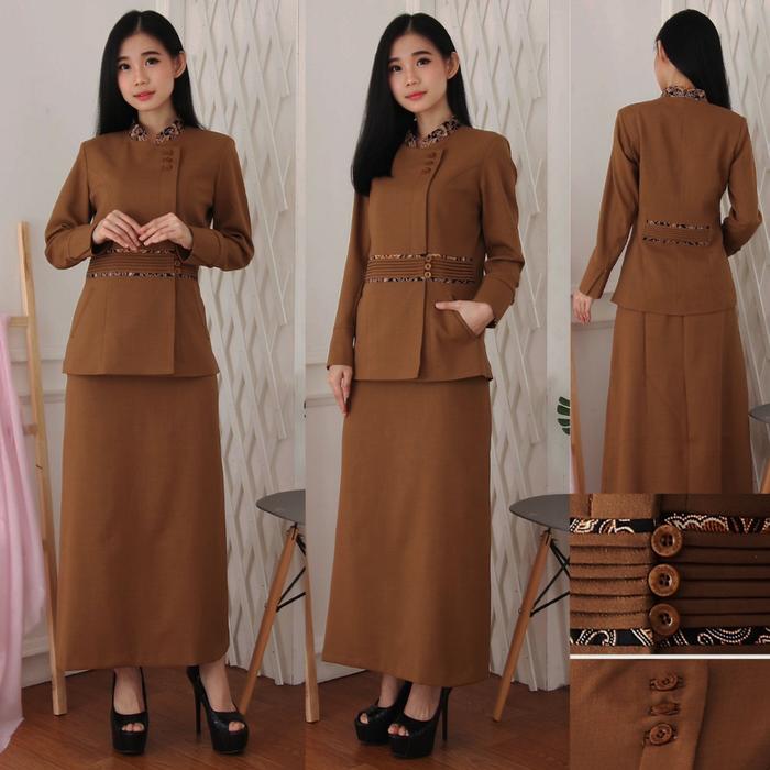 Blazer Wanita / Seragam PNS ASN / Baju PNS Wanita Motif Batik / Baju Guru Wanita - 7007 Pemda Aceh