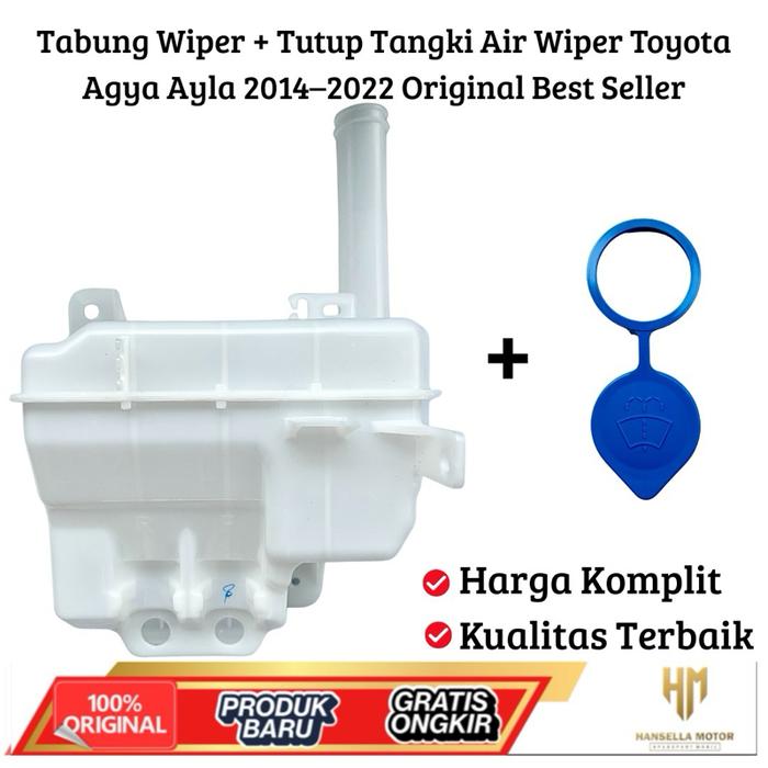 Tabung Wiper + Tutup Tangki Air Wiper Toyota Agya Ayla 2014–2022 Original OEM Best Seller  Deskripsi