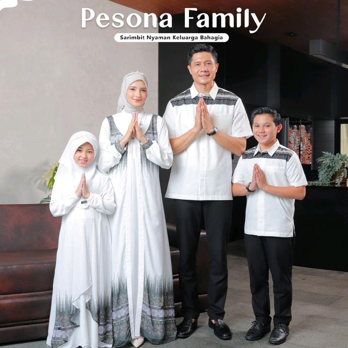 PESONA FAMILY SARIMBIT KELUARGA BY LUBY BROKEN WHITE/GAMIS DEWASA/KOKO/GAMIS ANAK