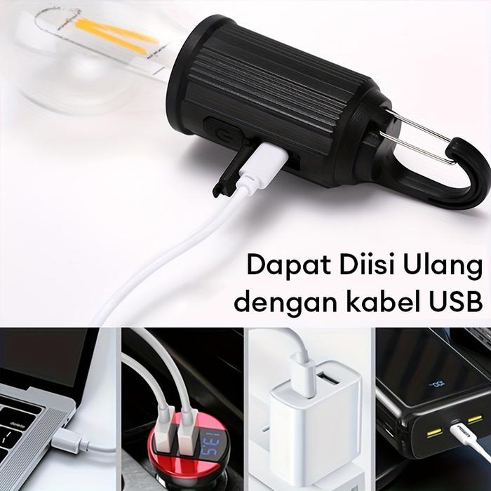 Lampu Emergency Bohlam 400 mAh USB Charge 3 Mode Portable Camping Outdoor Light 8 jam Cas Outdoor Ke