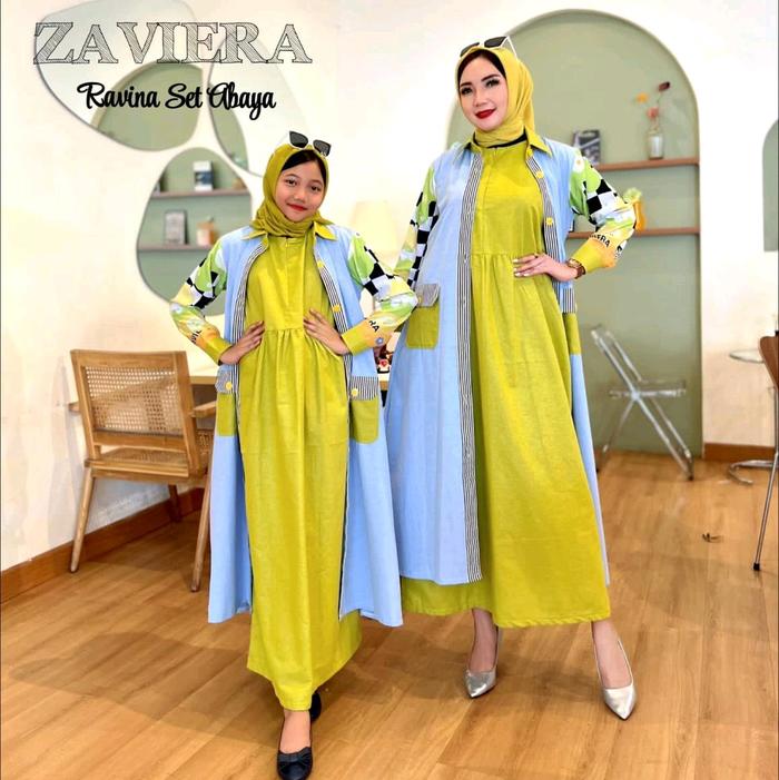 RAVINA SET ABAYA COUPLE IBU DAN ANAK GAMIS TERBARU Muslim Baju Kondangan