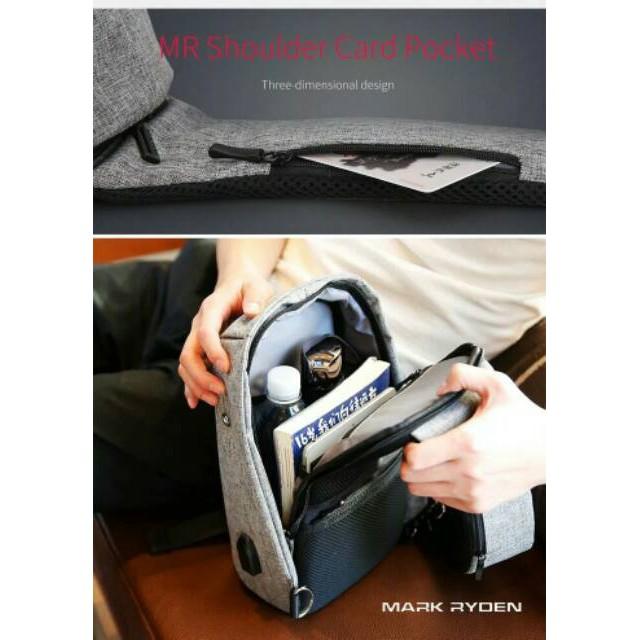 STOK TERBATAS Tas Slempang Original Merek Mark Ryden/Usb/Anti Maling