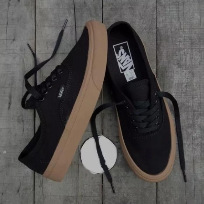 sepatu vans authentic gum hitam fox coklat pria/wanita sepatu sekolah