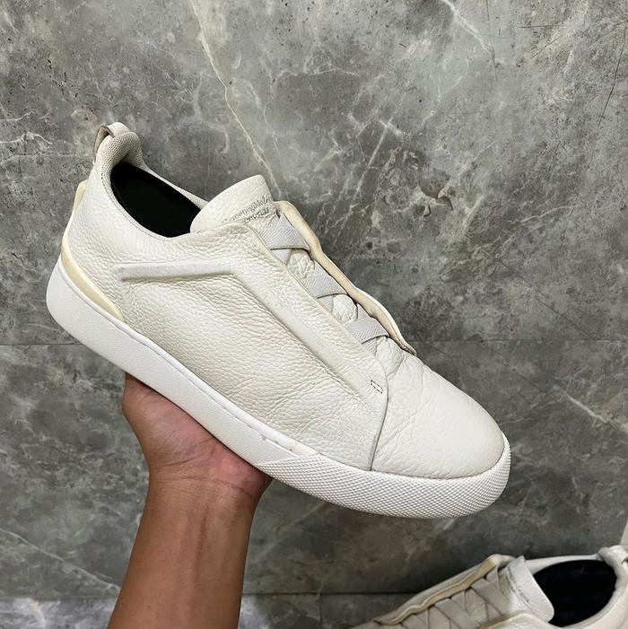 Sepatu Zegna Size 41 Original Sneakers Casual Bekas Second Preloved Authentic Pria Wanita White bran
