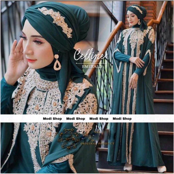 Kaftan celline inner dan turban / kaftan lebaran keluarga remaja seragam kondangan / kaftan terbaru 