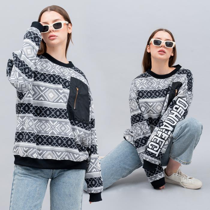 Crewneck Navajo pattern Sherpa oversize Oversize (Unisex) Couple